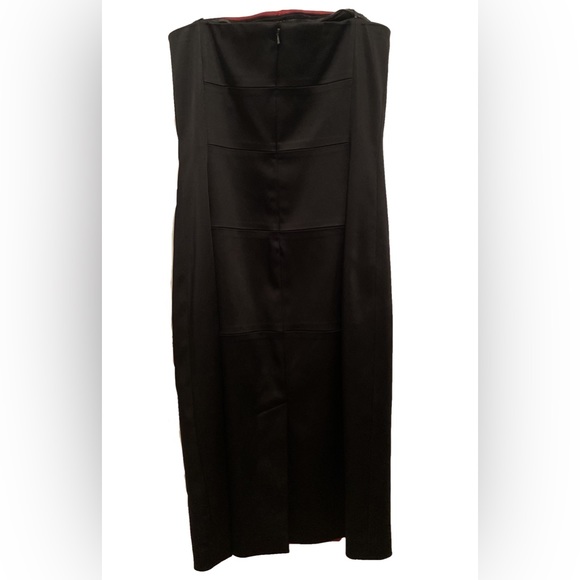 Cachè sz 2 strapless structured-stretch dress Geometric color block Pinks/Black - Picture 4 of 8